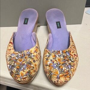 Embroidered Floral Women's Mules